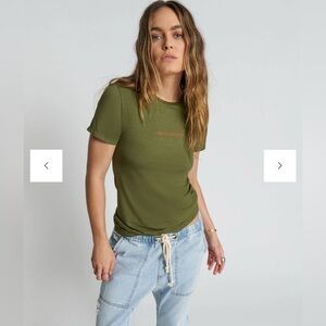 NWT One Teaspoon BURNT OLIVE LOGO FITTED TEE Sz Small